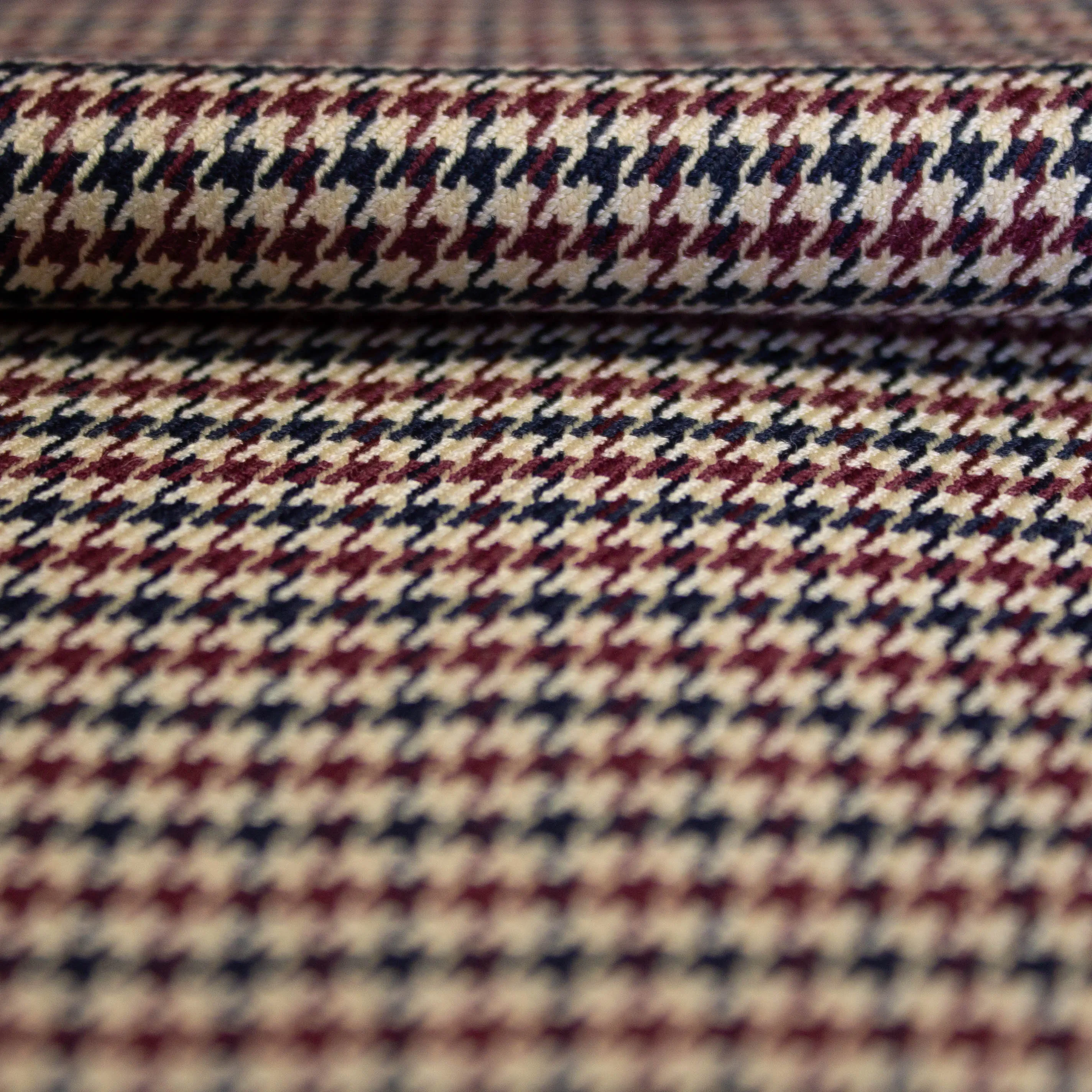 Viscosemengeling pied du poule bordeau blauw